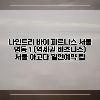 나인트리 바이 파르나스 서울 명동 1 (역세권 비즈니스) 서울 아고다 할인예약 팁