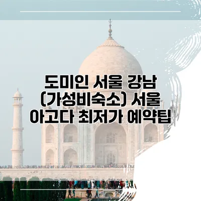 도미인 서울 강남 (가성비숙소) 서울 아고다 최저가 예약팁