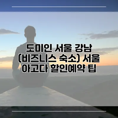 도미인 서울 강남 (비즈니스 숙소) 서울 아고다 할인예약 팁