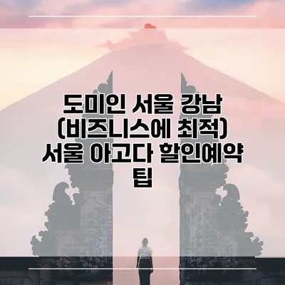 도미인 서울 강남 (비즈니스에 최적) 서울 아고다 할인예약 팁