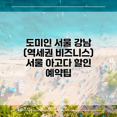 도미인 서울 강남 (역세권 비즈니스) 서울 아고다 할인 예약팁