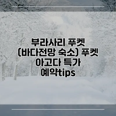 부라사리 푸켓 (바다전망 숙소) 푸켓 아고다 특가 예약tips