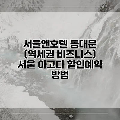 서울앤호텔 동대문 (역세권 비즈니스) 서울 아고다 할인예약 방법