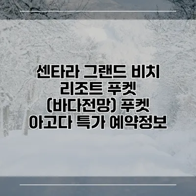 센타라 그랜드 비치 리조트 푸켓 (바다전망) 푸켓 아고다 특가 예약정보
