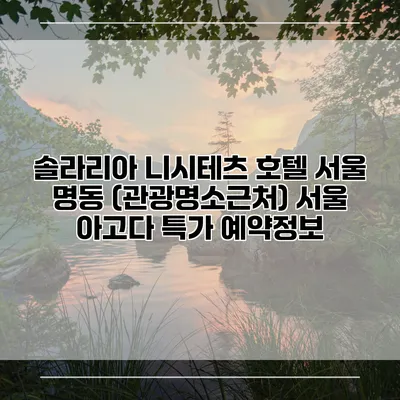 솔라리아 니시테츠 호텔 서울 명동 (관광명소근처) 서울 아고다 특가 예약정보