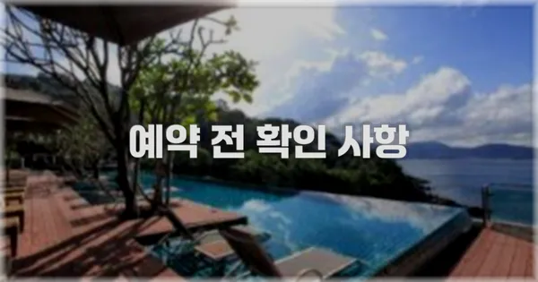 예약 전 확인 사항