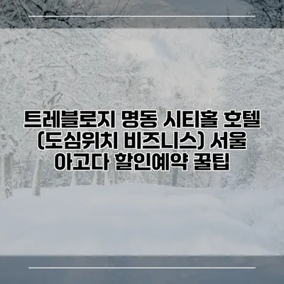 트레블로지 명동 시티홀 호텔 (도심위치 비즈니스) 서울 아고다 할인예약 꿀팁