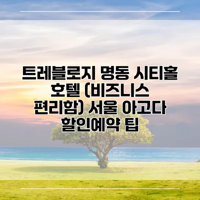 트레블로지 명동 시티홀 호텔 (비즈니스 편리함) 서울 아고다 할인예약 팁