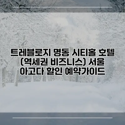 트레블로지 명동 시티홀 호텔 (역세권 비즈니스) 서울 아고다 할인 예약가이드