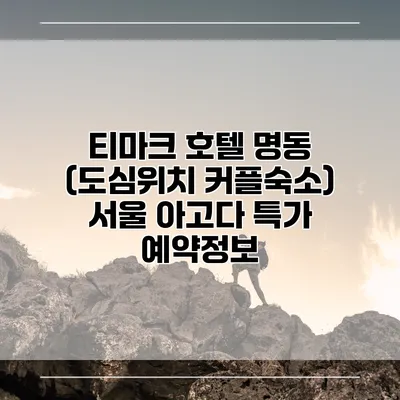 티마크 호텔 명동 (도심위치 커플숙소) 서울 아고다 특가 예약정보