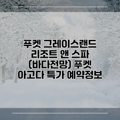 푸켓 그레이스랜드 리조트 앤 스파 (바다전망) 푸켓 아고다 특가 예약정보