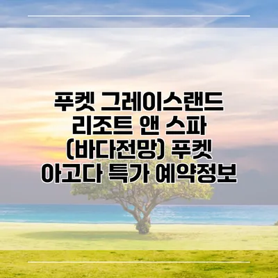 푸켓 그레이스랜드 리조트 앤 스파 (바다전망) 푸켓 아고다 특가 예약정보