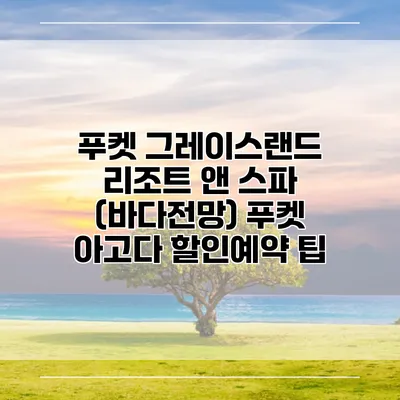 푸켓 그레이스랜드 리조트 앤 스파 (바다전망) 푸켓 아고다 할인예약 팁