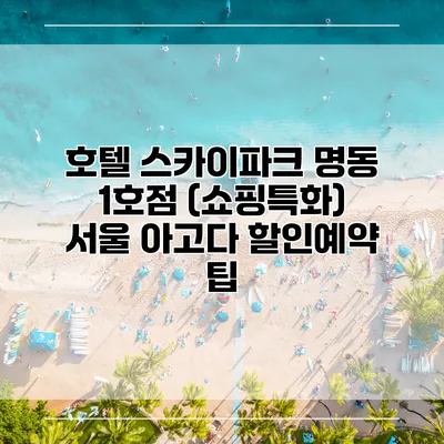 호텔 스카이파크 명동 1호점 (쇼핑특화) 서울 아고다 할인예약 팁