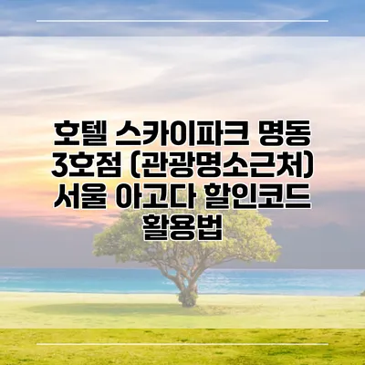 호텔 스카이파크 명동 3호점 (관광명소근처) 서울 아고다 할인코드 활용법