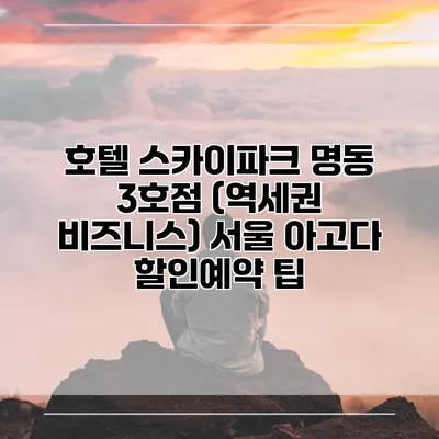 호텔 스카이파크 명동 3호점 (역세권 비즈니스) 서울 아고다 할인예약 팁