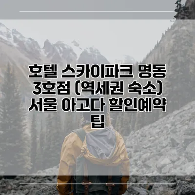 호텔 스카이파크 명동 3호점 (역세권 숙소) 서울 아고다 할인예약 팁