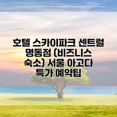 호텔 스카이파크 센트럴 명동점 (비즈니스 숙소) 서울 아고다 특가 예약팁
