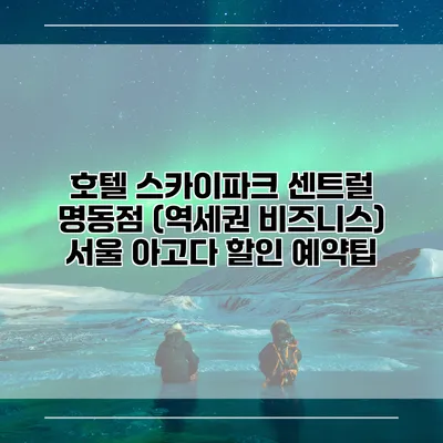 호텔 스카이파크 센트럴 명동점 (역세권 비즈니스) 서울 아고다 할인 예약팁