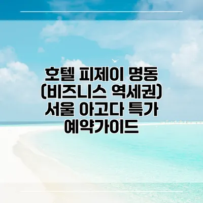 호텔 피제이 명동 (비즈니스 역세권) 서울 아고다 특가 예약가이드